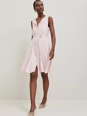 Ann Taylor Belted Flare Dress 4 NWT